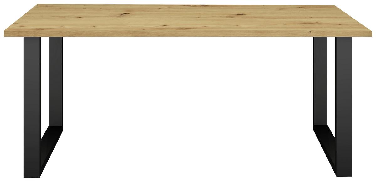 Esstisch Alex Schwarz, Eichefarben - Eichefarben/Schwarz, MODERN, Holzwerkstoff/Metall (160/90/78cm) - Livetastic