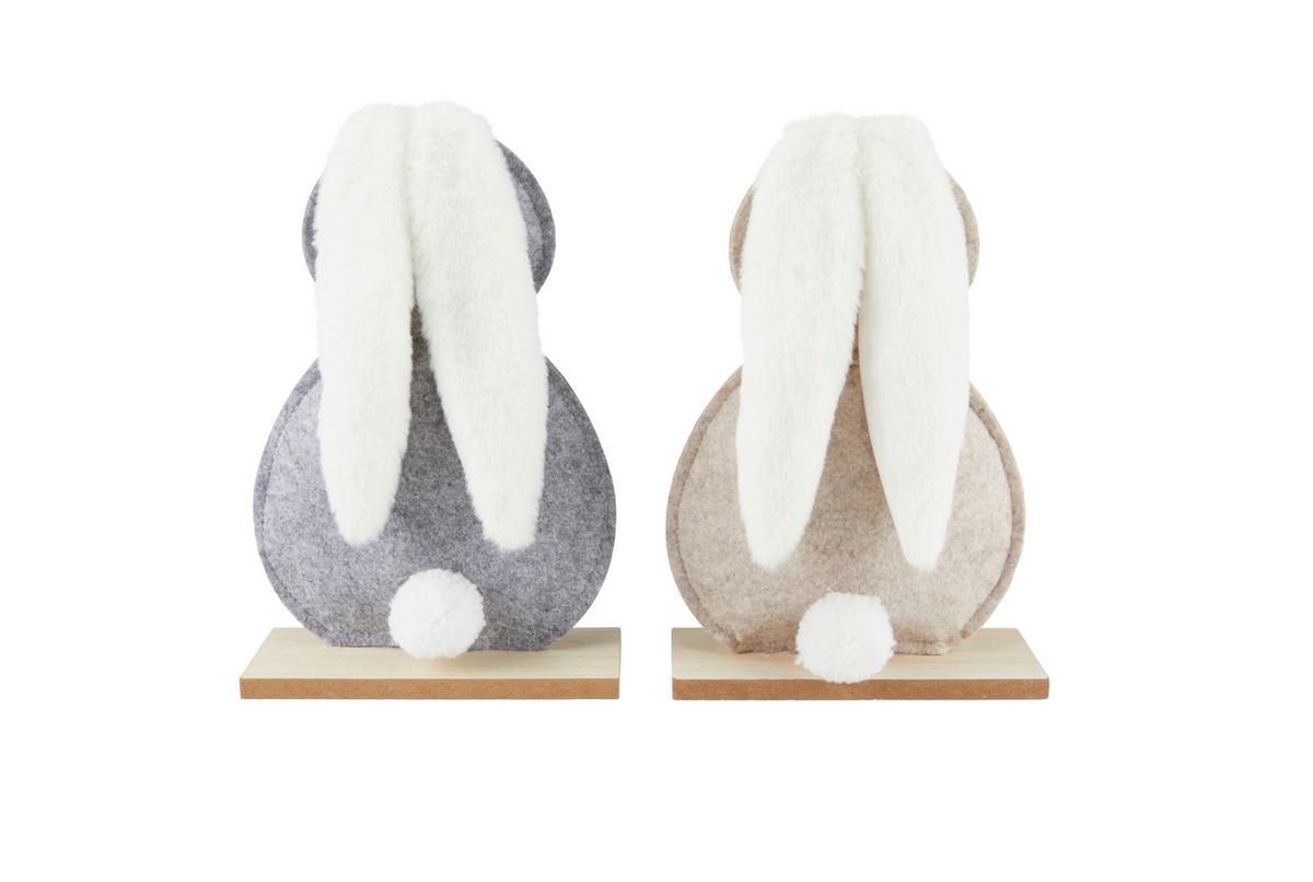 Dekohase Alejna - Beige/Grau, KONVENTIONELL, Holzwerkstoff/Textil (20/30,5/7cm) - Luca Bessoni