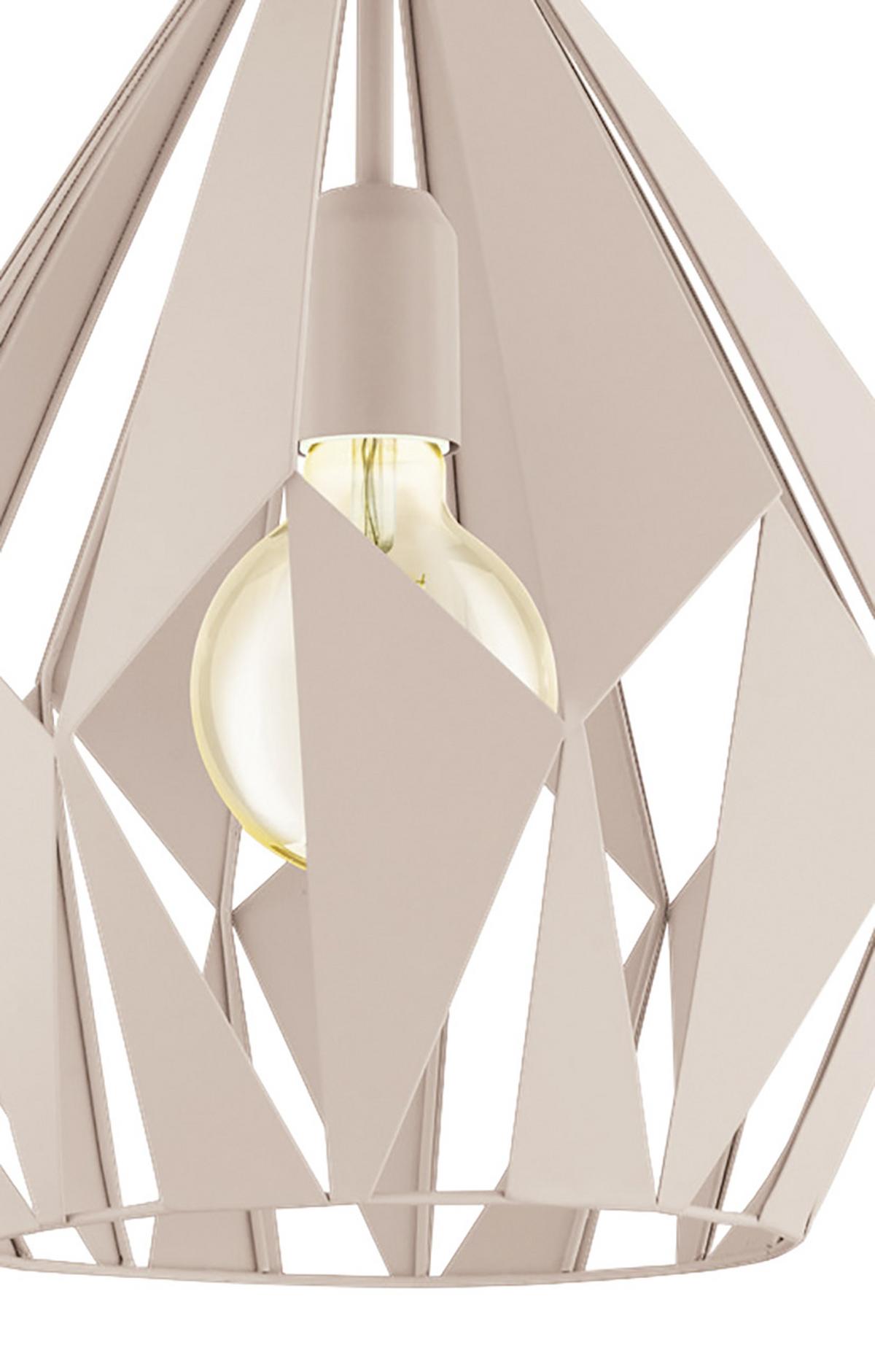 Hängeleuchte Carlton-P H: 150 cm, mit Metall-Fassung - Hellrosa, LIFESTYLE, Metall (31/150cm)