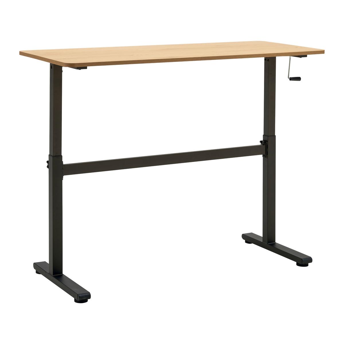 Psací stůl CARMELO I - černá/barvy dubu, Moderní, kov/kompozitní dřevo (140/70-117/60cm) - Mömax