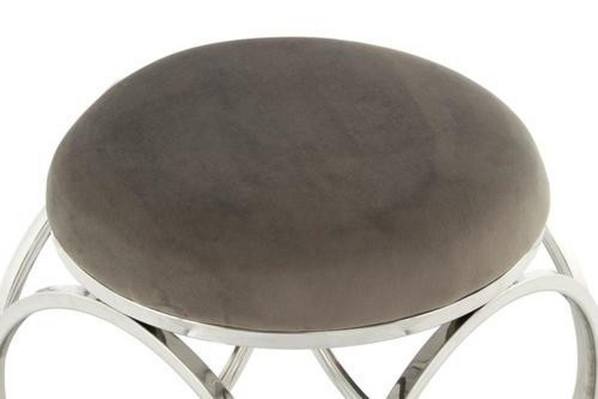 Hocker Whitney 325 Silberfarben/grau B: 40 Cm - Silberfarben/Grau, Design, Textil/Metall (40/49/40cm) - Kayoom