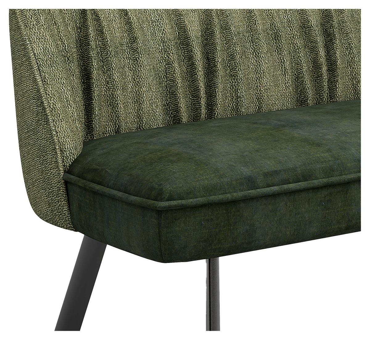 Sitzbank Grün/Schwarz California 180x63x88 cm - Dunkelgrün/Schwarz, MODERN, Textil/Metall (180/63/88cm) - MID.YOU