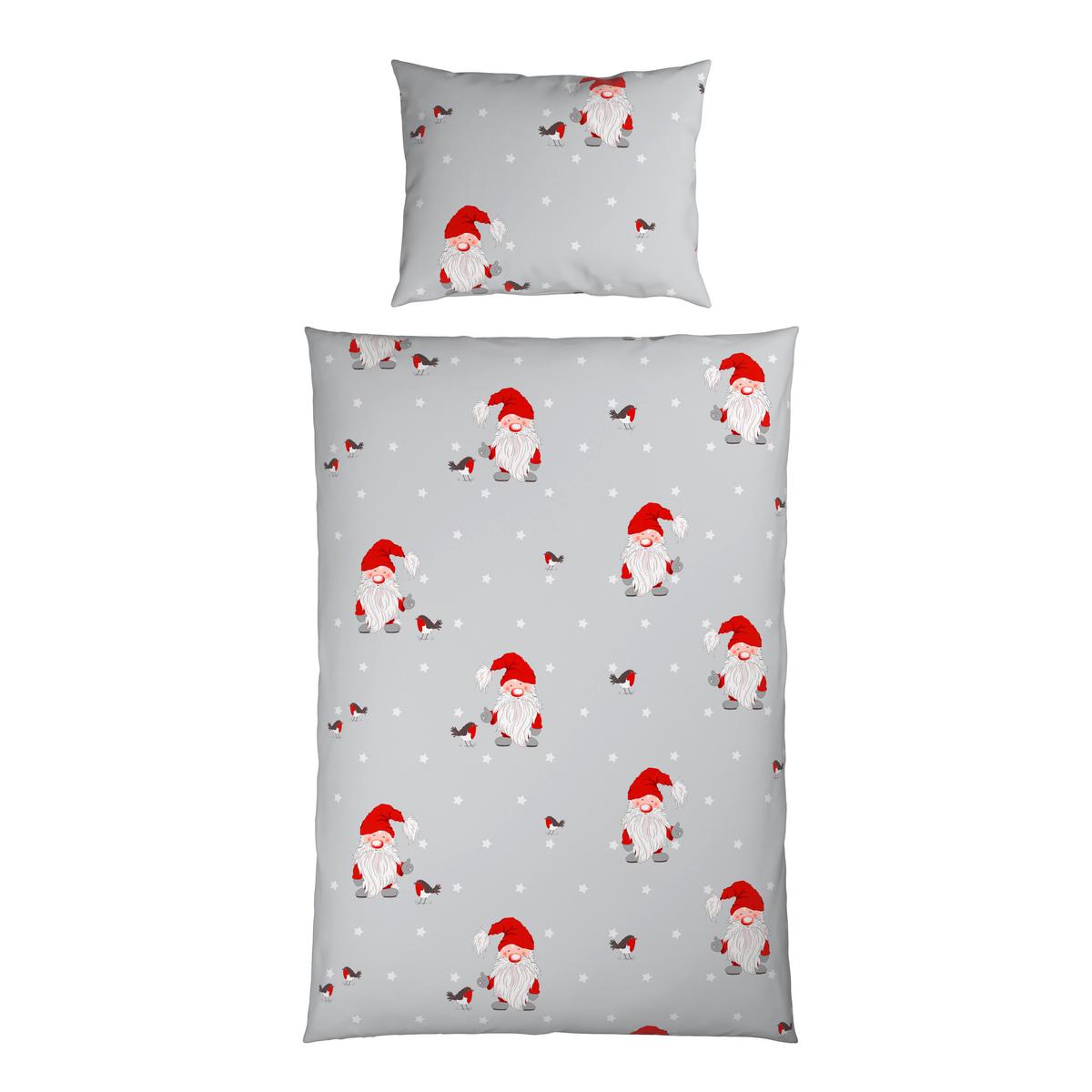 POSTEĽNÁ BIELIZEŇ WICHTEL FRED - sivá/červená, textil (140/200cm) - Mömax