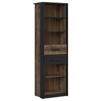 Highboard Kassel Cabinet - Eichefarben/Schwarz, Design, Holzwerkstoff (60/195cm)