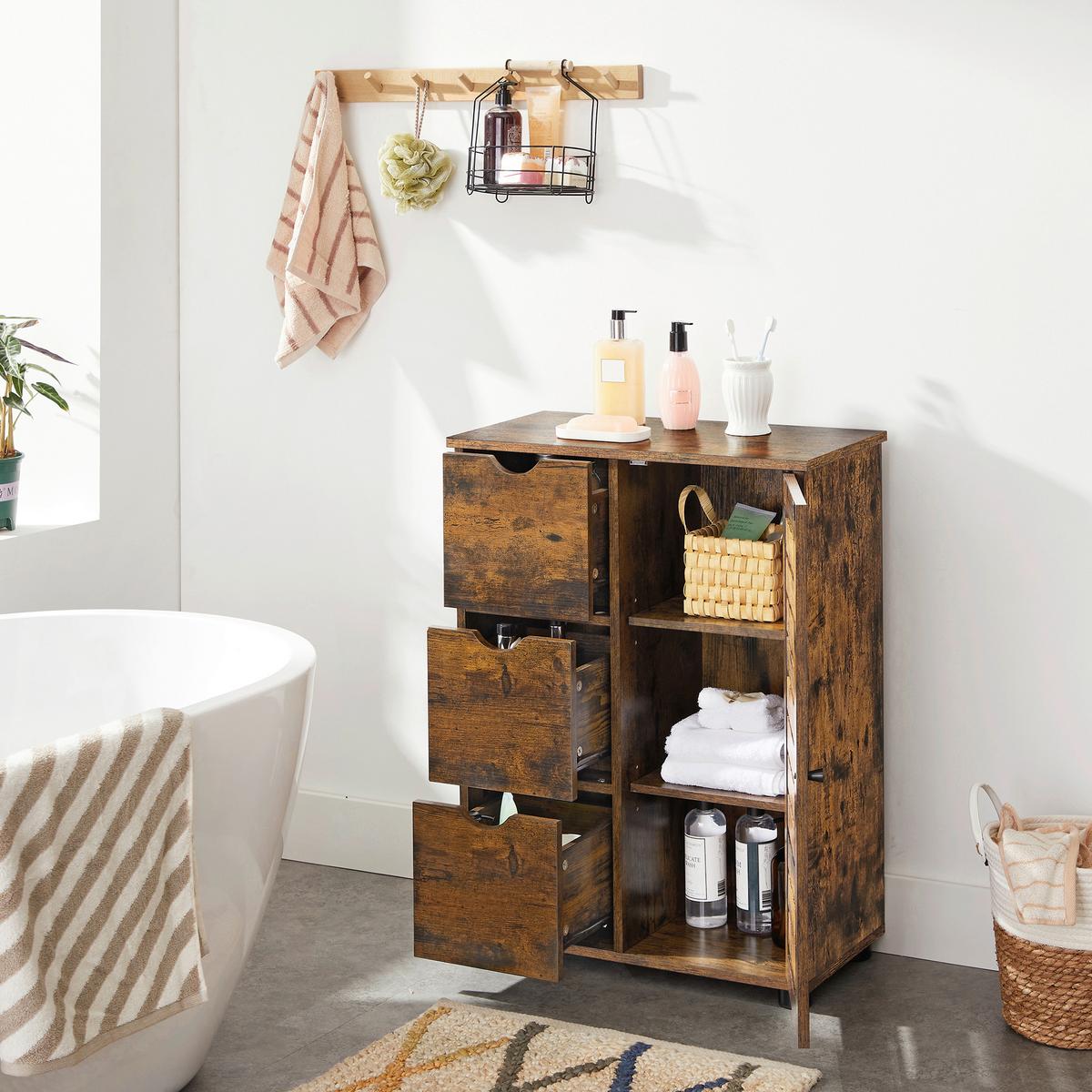 Midischrank Bbk143x01v1 - Schwarz/Braun, Trend, Holzwerkstoff (60/80/30cm) - MID.YOU