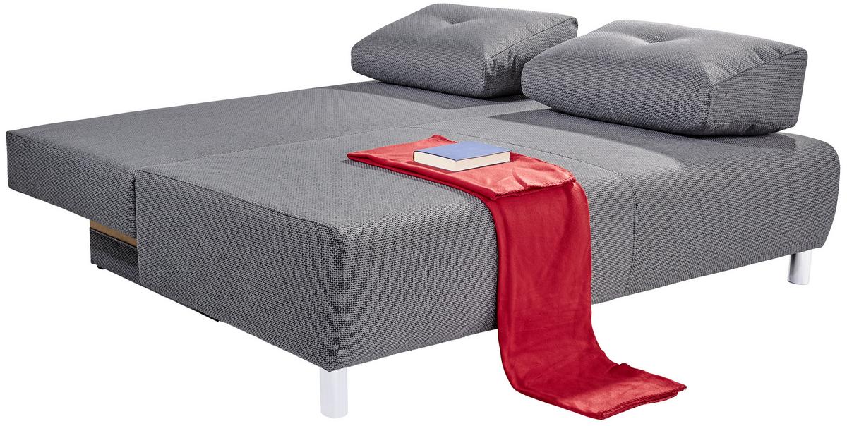 POHOVKA BOXSPRING INES - antracitová/chrómová, Modern, drevo/textil (203/96/102cm) - Luca Bessoni