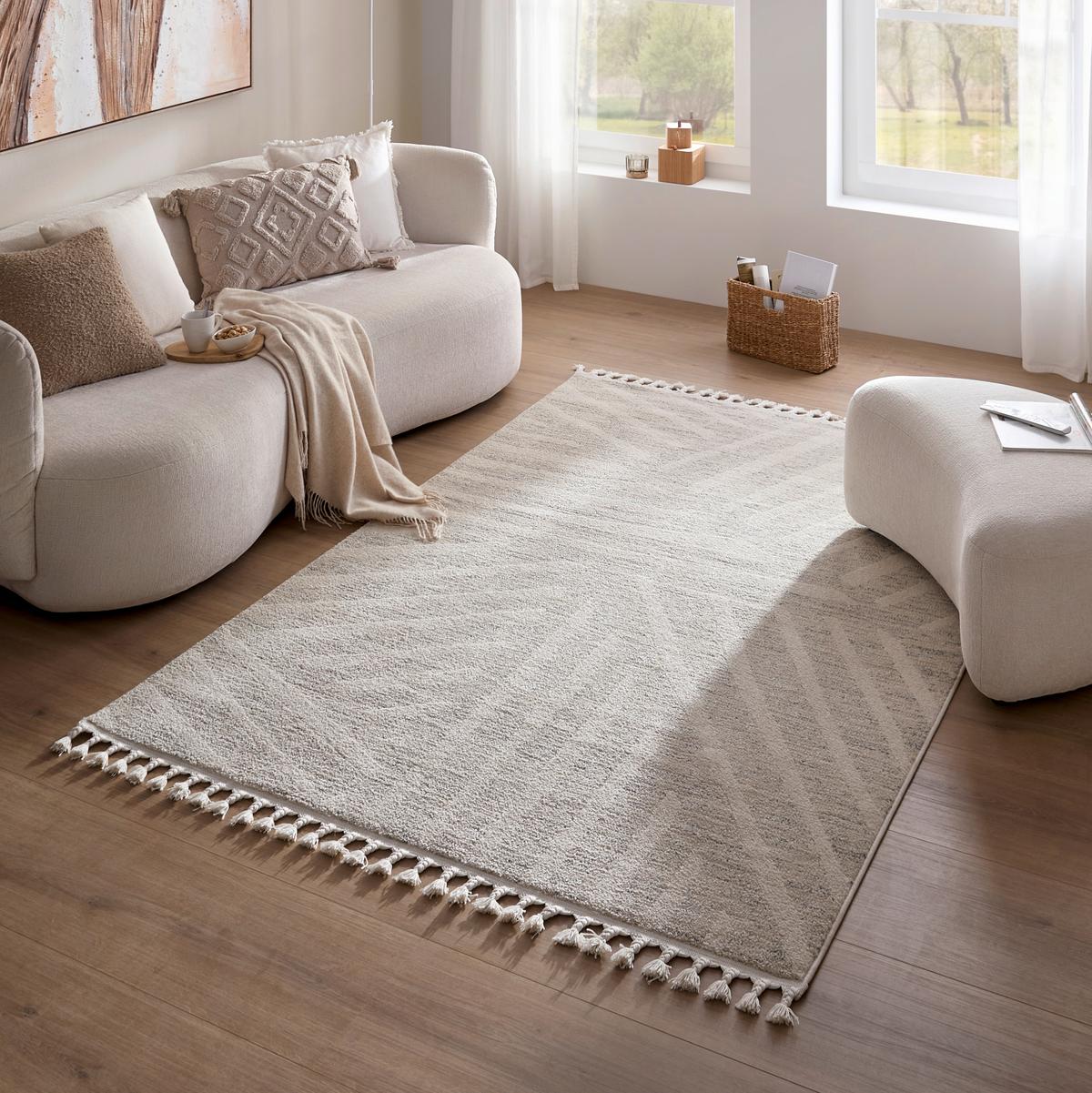 TKANÝ KOBEREC KEL AIR 2 - perleťová/alabastrová, Modern, textil (120/170cm) - Mömax