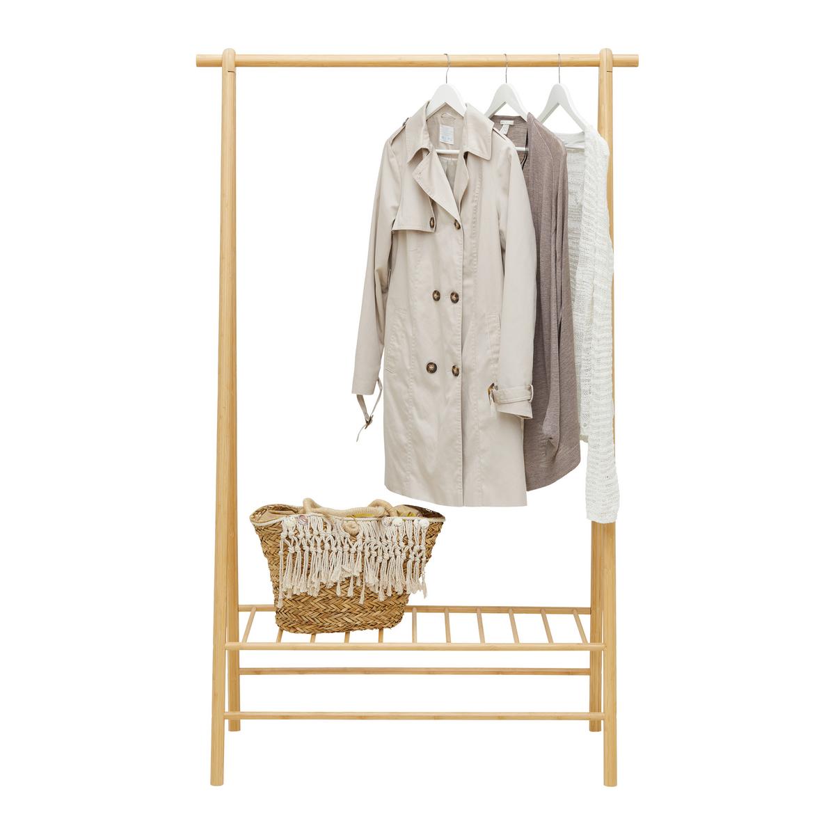 Kleiderwagen Bamboo Naturfarben - přírodní barvy, Natur, přírodní materiály (103/163/47cm) - Mömax