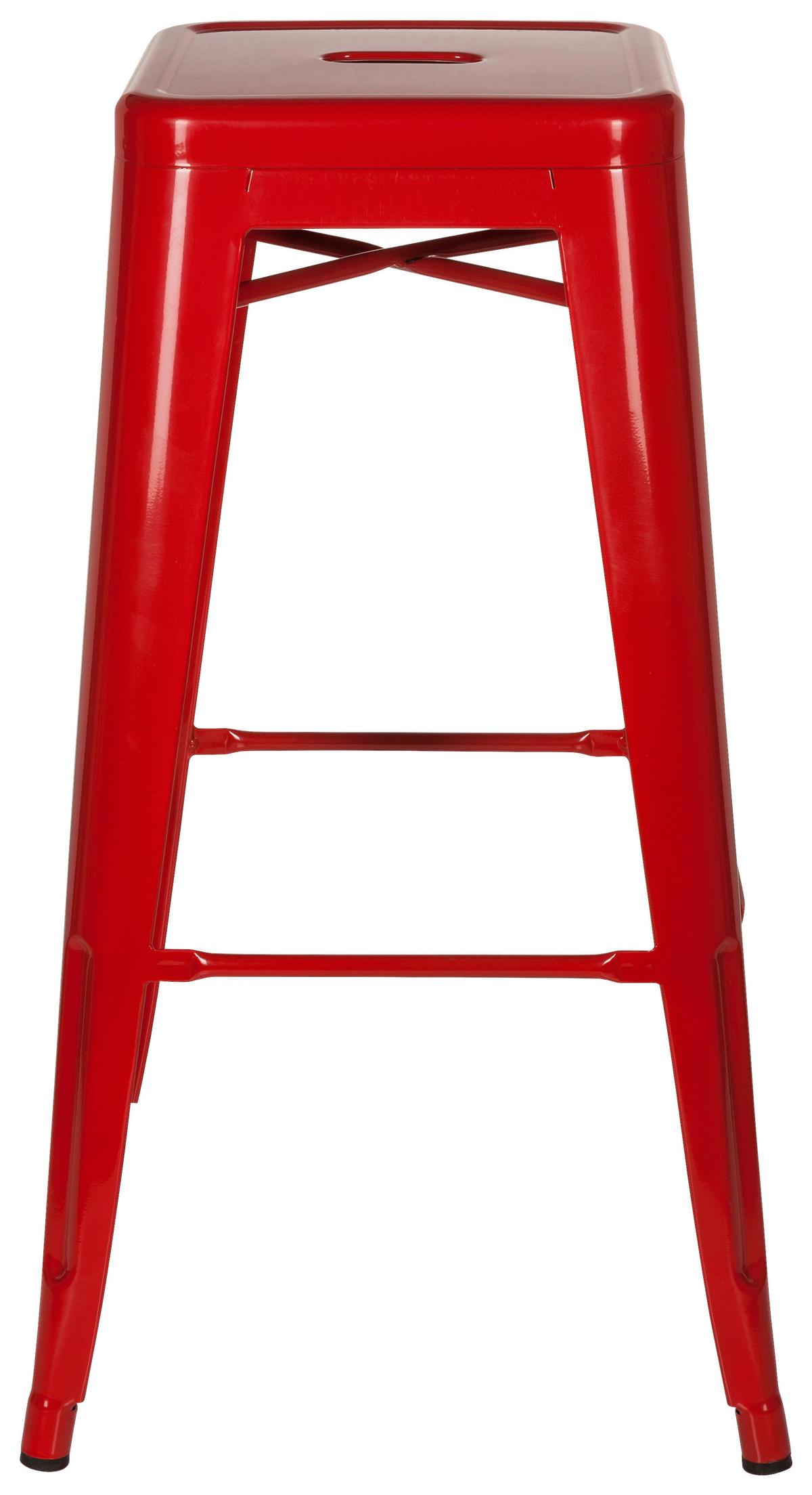 Barhocker Vantaggio High Stapelbar Rot Bis 150 Kg - Rot, Basics, Metall (44/77/44cm) - MID.YOU
