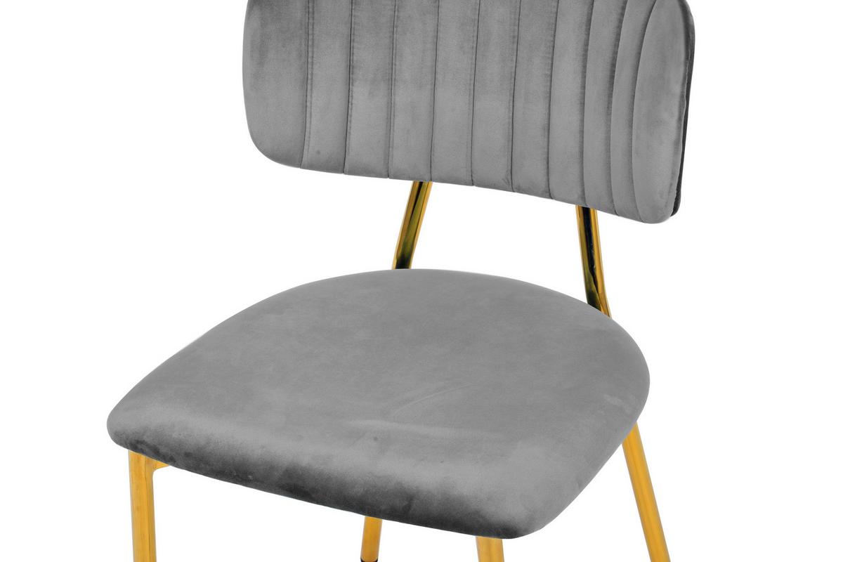 SADA STOLIČIEK KIAN - sivá/zlatá, Modern, kov/textil (47/80/51cm) - MID.YOU