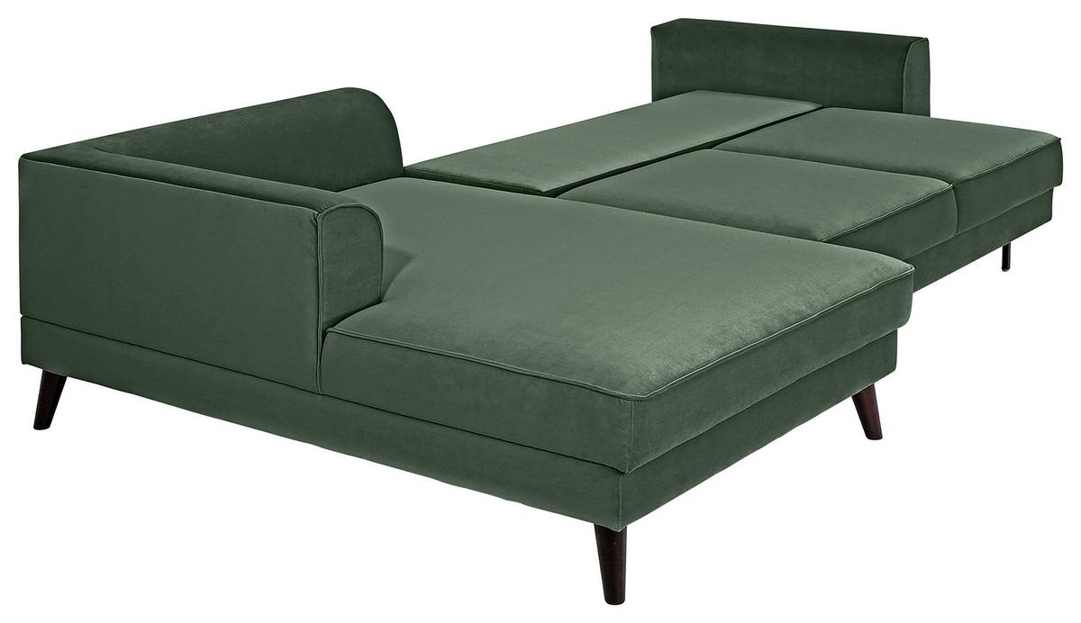 Ecksofa Mit Schlaffunktion Lumber Jack Dunkelgrün - Wengefarben/Dunkelgrün, MODERN, Textil (277/167cm) - Trendmanufaktur