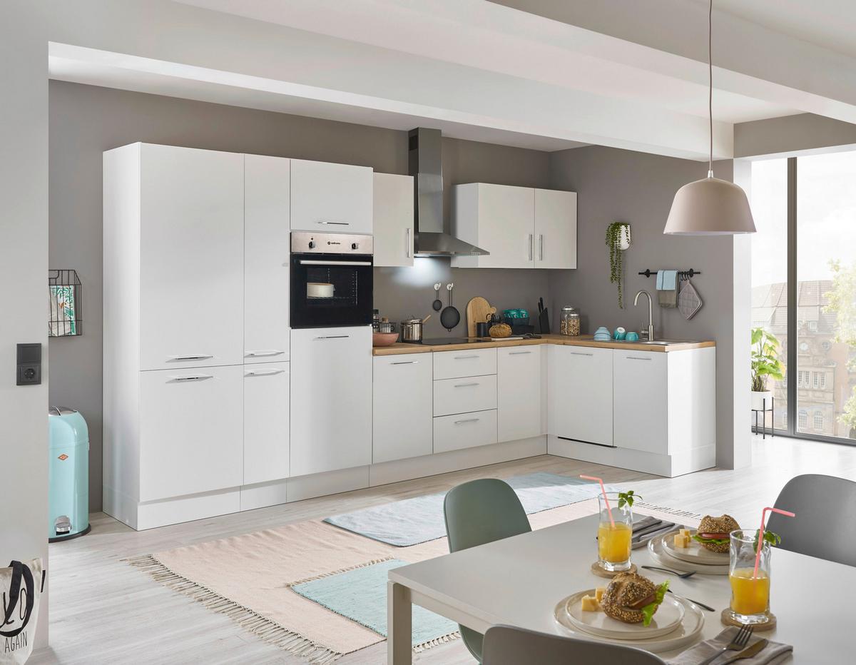 Eckküche Turin Weiß/Eiche Dekor 370x175 cm - Weiß/Eiche Artisan, Basics, Holzwerkstoff (370/175cm) - MID.YOU