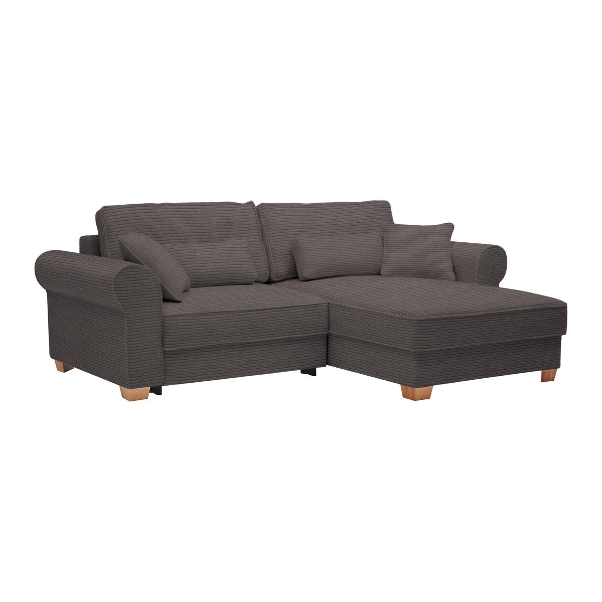 Sedací souprava ANGELO, oboustranná,tm.šedý manšestr - tmavě šedá, Moderní, dřevo/kompozitní dřevo (255/92/185cm) - Mömax