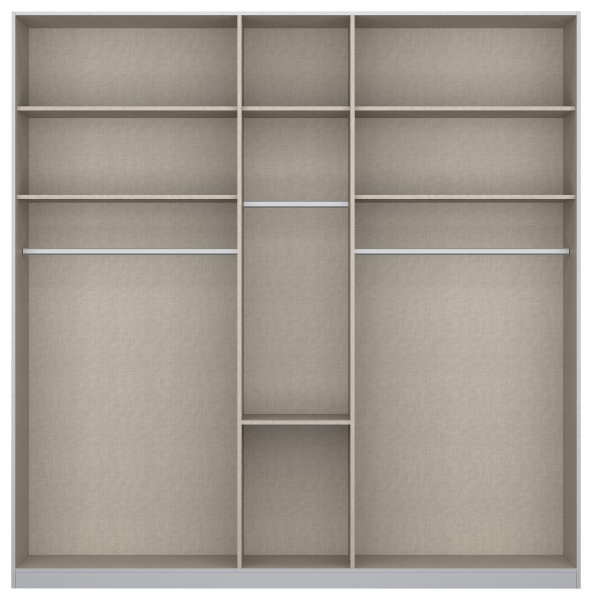 Drehtürenschrank mit Schubladen 226 cm Alabama Extra Hellgrau - Hellgrau/Eiche Artisan, MODERN, Holzwerkstoff (226/229/54cm)