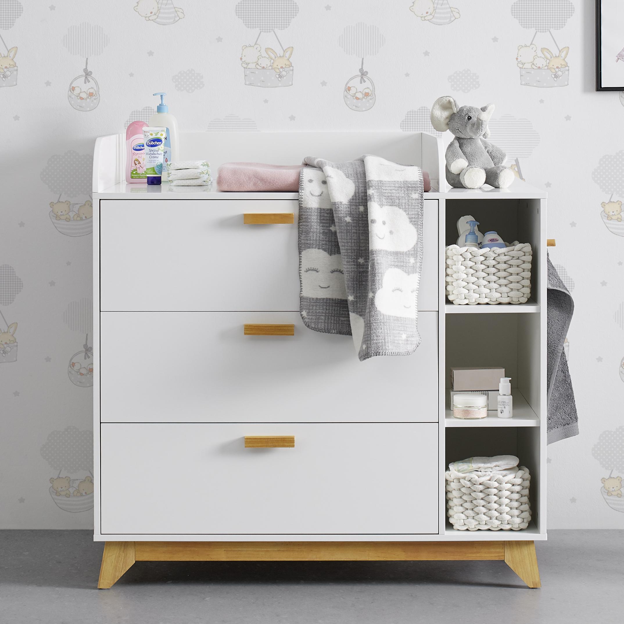 Prebaľovacia komoda MILAN - biela, Modern, drevo (109,4/109,5/76cm) - Modern Living