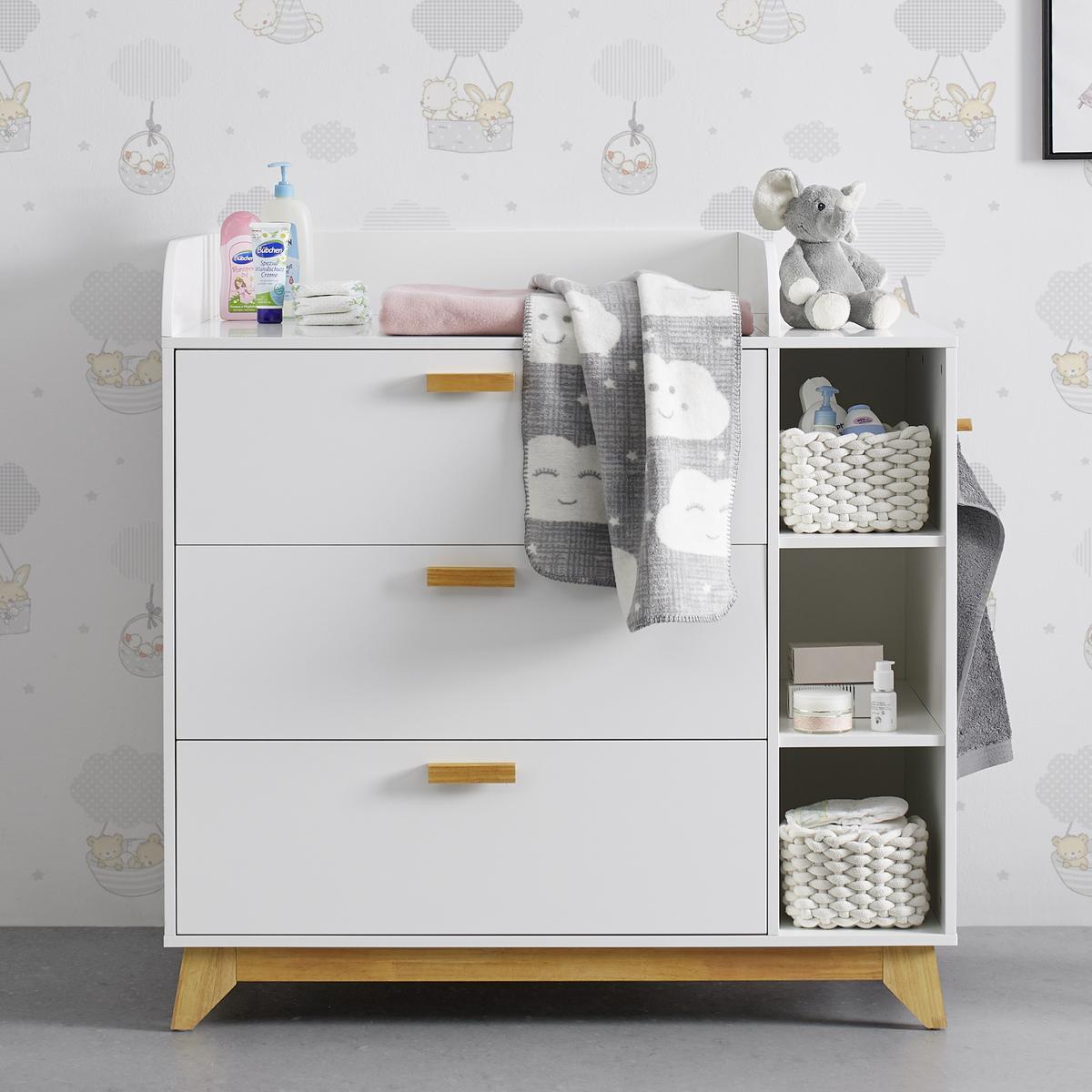 Přebalovací komoda MILAN - bílá, Moderní, dřevo (109,4/109,5/76cm) - Modern Living