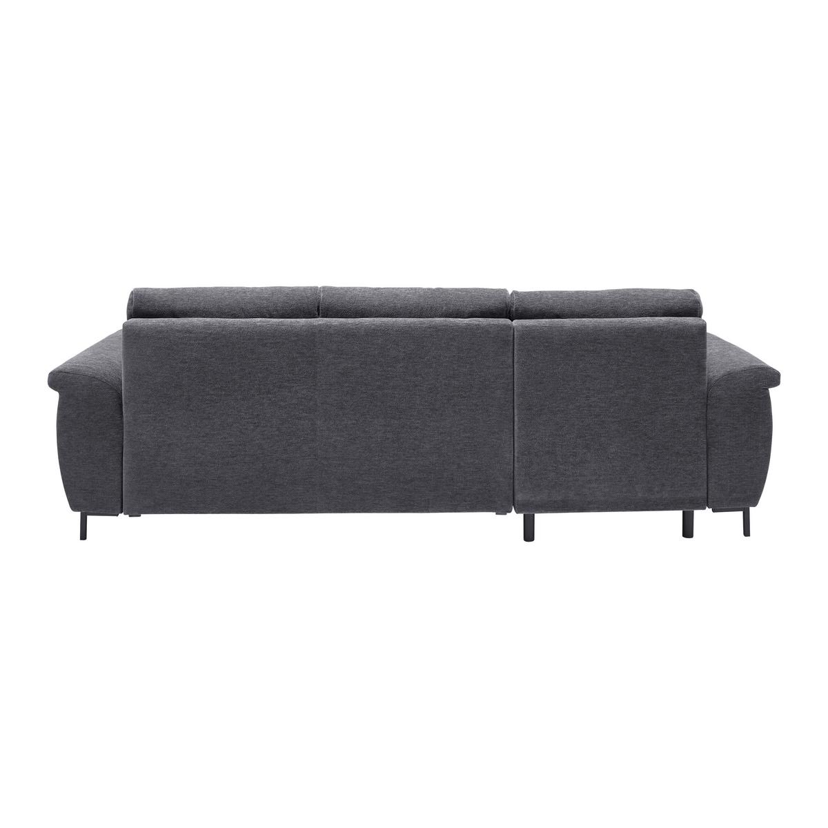 Rohová sedačka FOCUS L, ľavá, sivá ženilka - čierna/sivá, Konventionell, drevo/textil (167/256cm) - Based