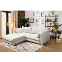 Ecksofa Vivaldi Creme S: 201x240 Cm - Creme/Schwarz, Design, Textil (201/240cm) - MID.YOU