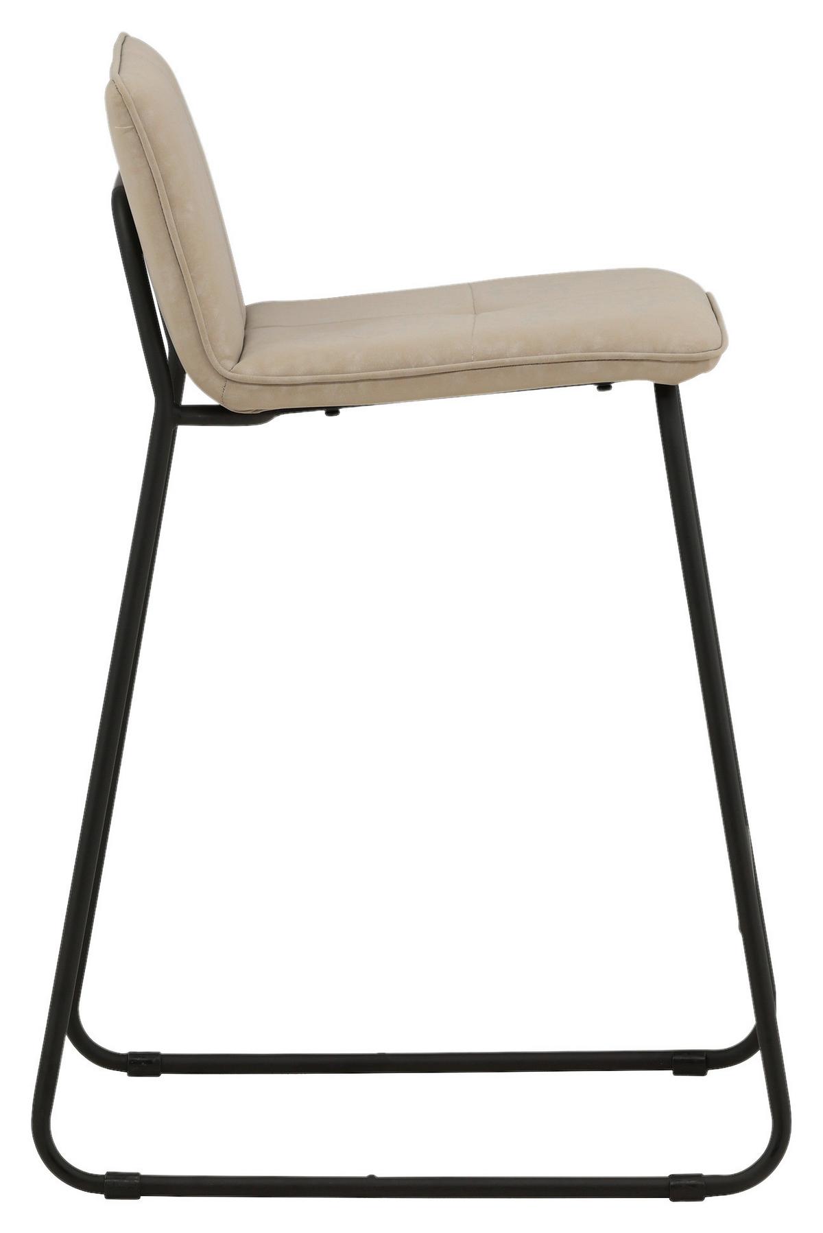 Barhocker-set Bisbee - Beige/Schwarz, Design, Textil/Metall (41/84/50cm) - Livetastic