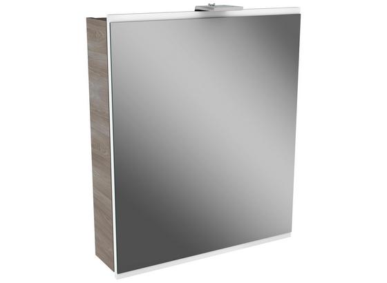 Spiegelschrank Lima B:60cm Weiß/esche Dekor - Eschefarben, MODERN, Glas/Holzwerkstoff (60/73/15,5cm) - Fackelmann Spiegelschrank Lima B:60cm Weiß/esche Dekor - Eschefarben, MODERN, Glas/Holzwerkstoff (60/73/15,5cm) - Fackelmann
