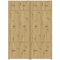 Kleiderschrank Kivo Eiche Artisan Dekor, B: 180 Cm - Eiche Artisan, Basics, Holzwerkstoff (180/239,40/52,1cm)