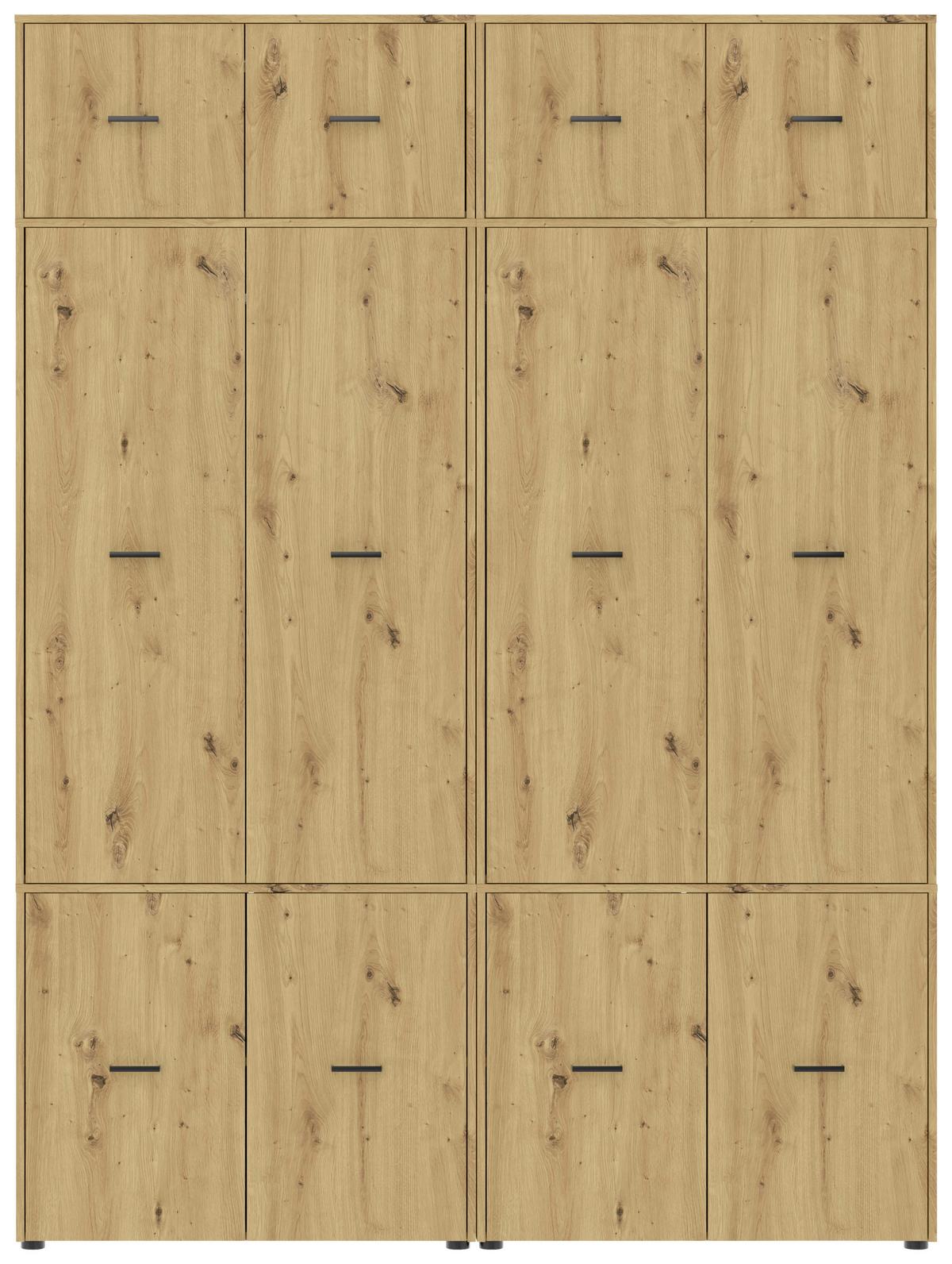 Kleiderschrank Kivo Eiche Artisan Dekor, B: 180 Cm - Eiche Artisan, Basics, Holzwerkstoff (180/239,40/52,1cm)