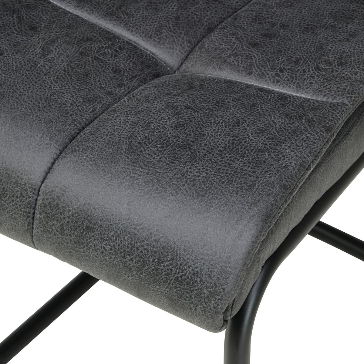 Schwingstuhl Kiana Microfaser Dunkelbrau, B: 38cm - Dunkelgrau/Schwarz, LIFESTYLE, Textil/Metall (38/97/45cm) - Livetastic