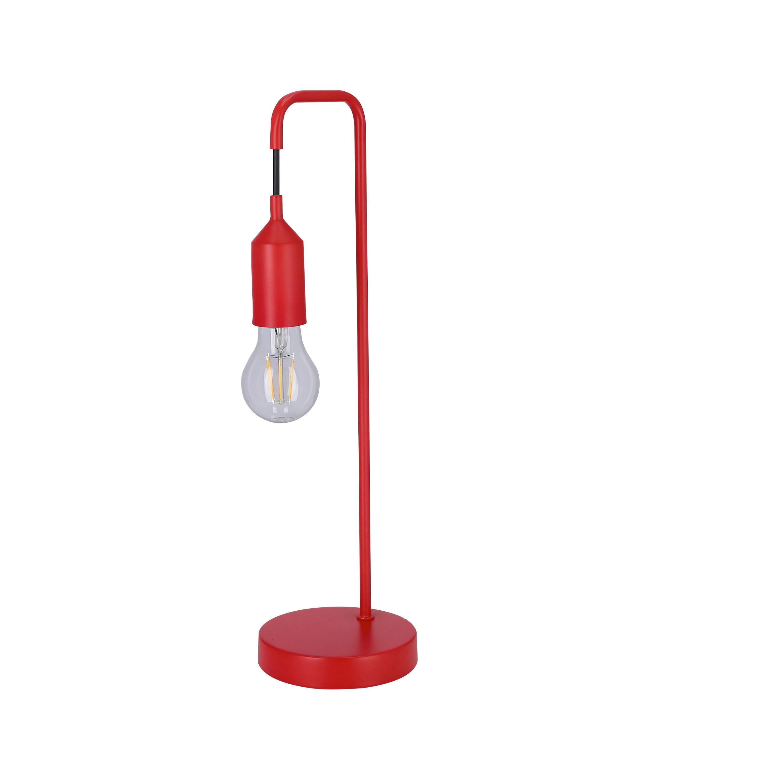 TISCHLEUCHTE 50501195 LAREN - Rot, Trend, Textil/Metall (15/13/46cm)