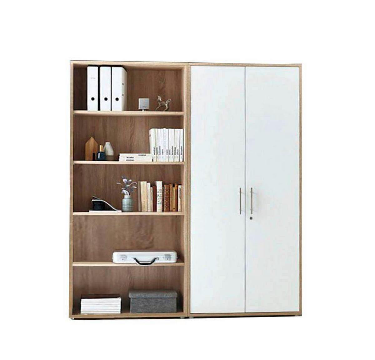 Büro Office Edition Sonoma Eiche Dekor/weiß - Weiß/Sonoma Eiche, MODERN, Holzwerkstoff/Metall - MID.YOU