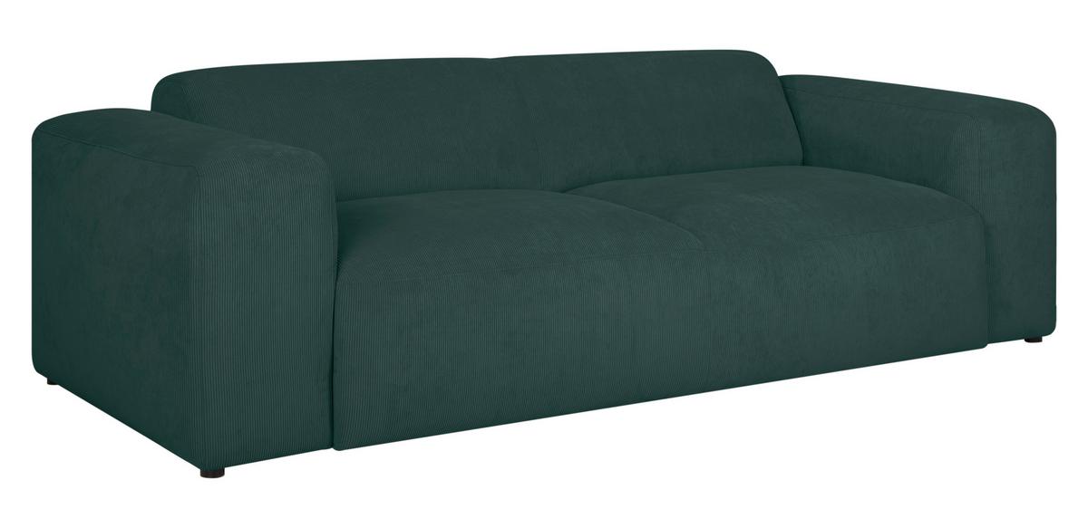 3-sitzer-sofa Hannah Grün B: 247 Cm - Schwarz/Grün, Design, Textil (247/75/104cm) - MID.YOU