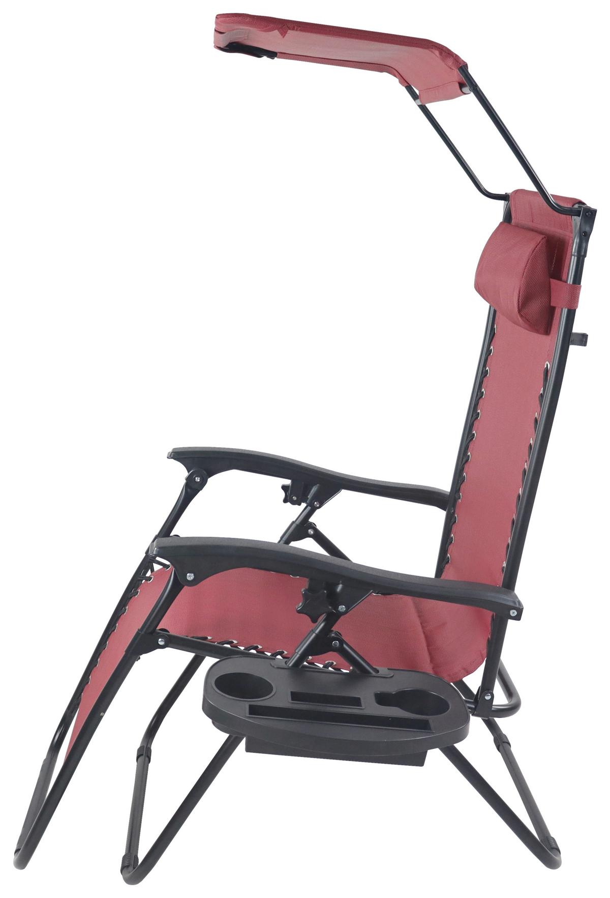 Gartenliege Maltosa Xl Klappbar, Blau - Rot, MODERN, Textil/Metall (51/133/91cm) - Gardenson