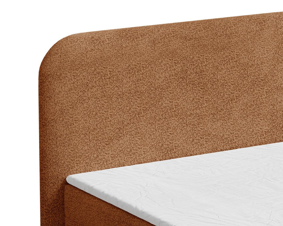 Boxbett London mit Topper 180x200 - Terracotta/Schwarz, MODERN, Holz/Kunststoff (180/200cm) - Livetastic
