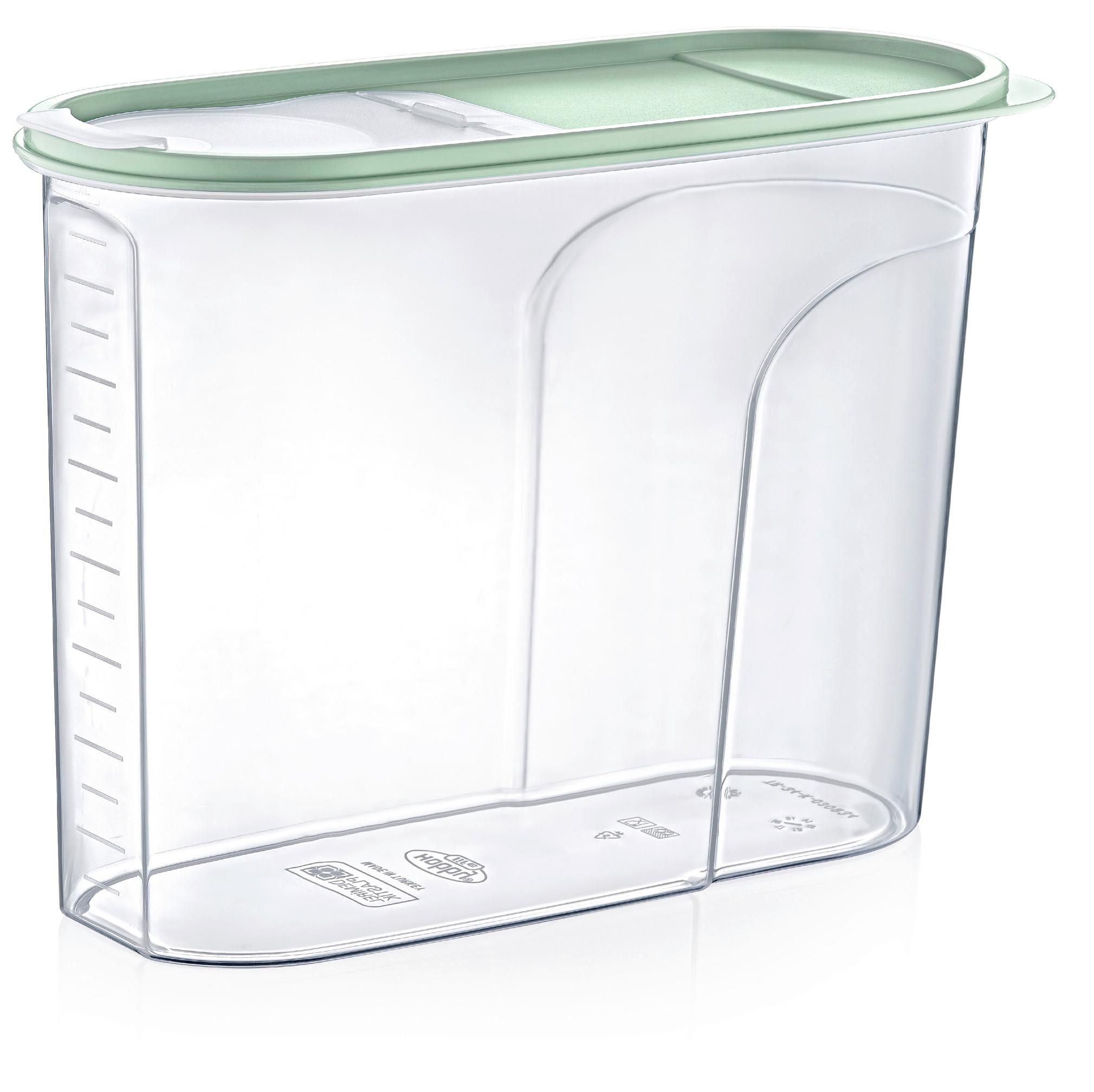 Ételtároló Doboz Kb. 1,2l - áttetsző/mentazöld, Basics, műanyag (9,5/12,5/19,5cm) - James Wood