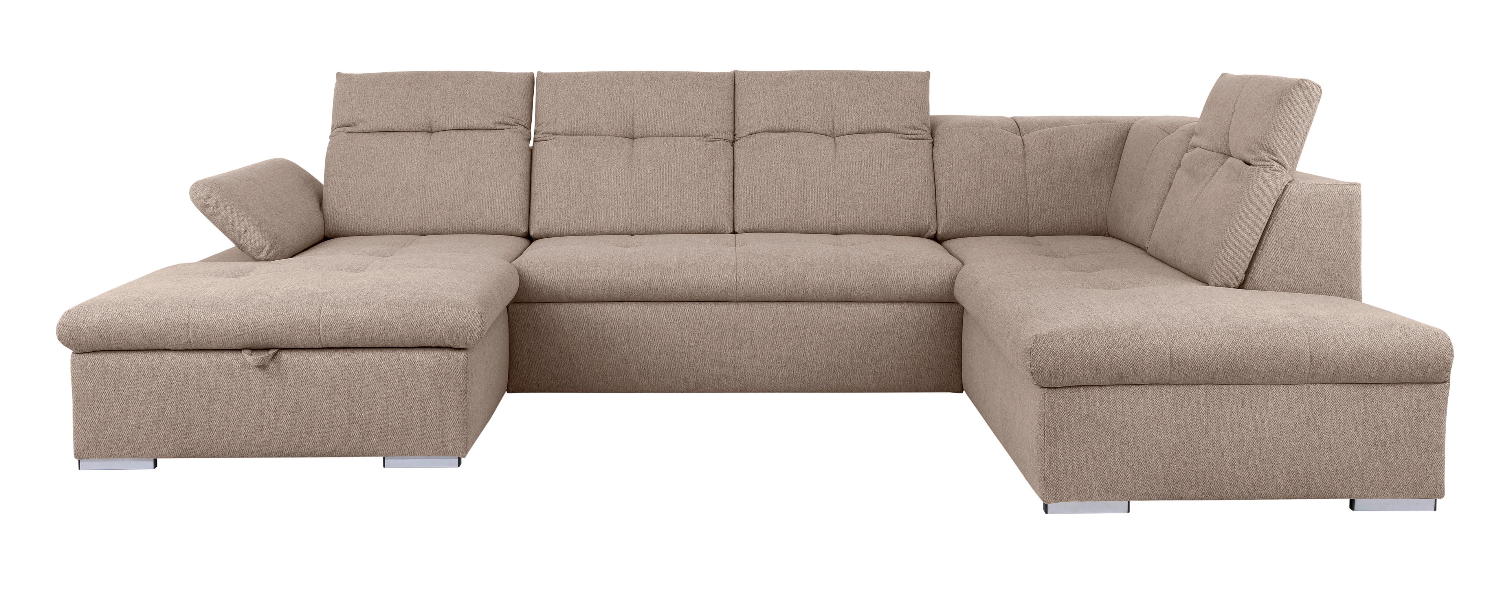 Wohnlandschaft Ramzes Hellbraun U: 173x328x215 cm - Hellbraun/Grau, Design, Textil (173/328/215cm) - MID.YOU