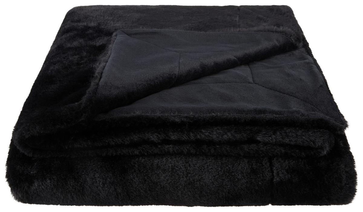 Puha Takaró Kb. 140/190cm - fekete, Modern, textil (140/190cm) - Luca Bessoni
