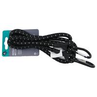 Spanngummi L: 150 Cm Mit Karabiner - Schwarz, MODERN, Kunststoff (7cm)