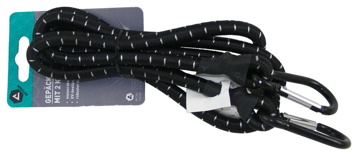 Spanngummi L: 150 Cm Mit Karabiner - Schwarz, MODERN, Kunststoff (7cm)