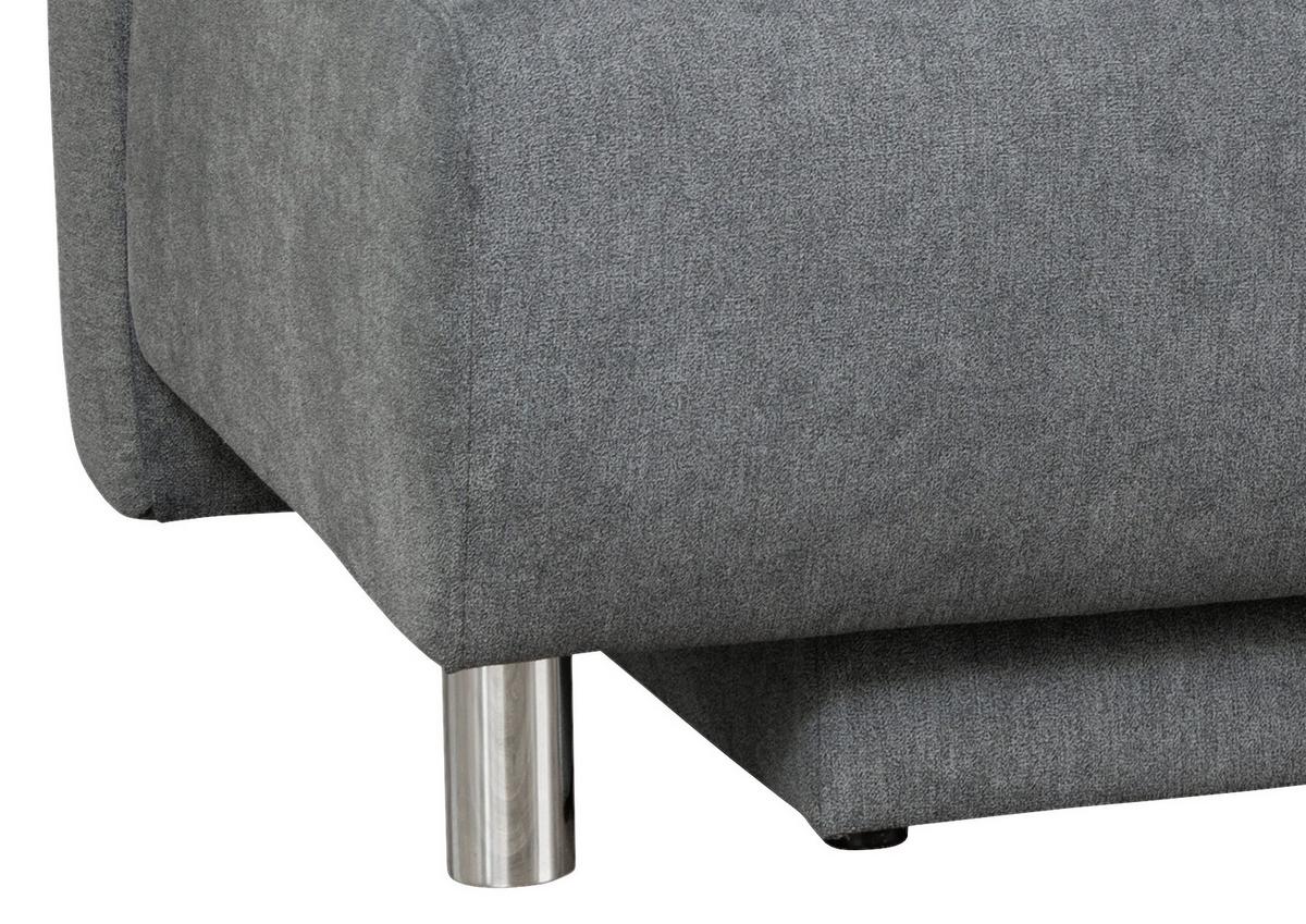 POHOVKA BOXSPRING INES - antracitová/chrómová, Modern, drevo/textil (203/96/102cm) - Luca Bessoni