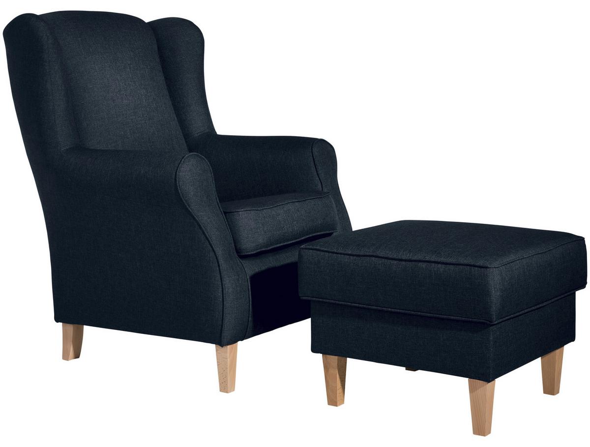 Hocker Lorris - Buchefarben/Dunkelblau, Design, Textil (53/45/53cm) - Max Winzer