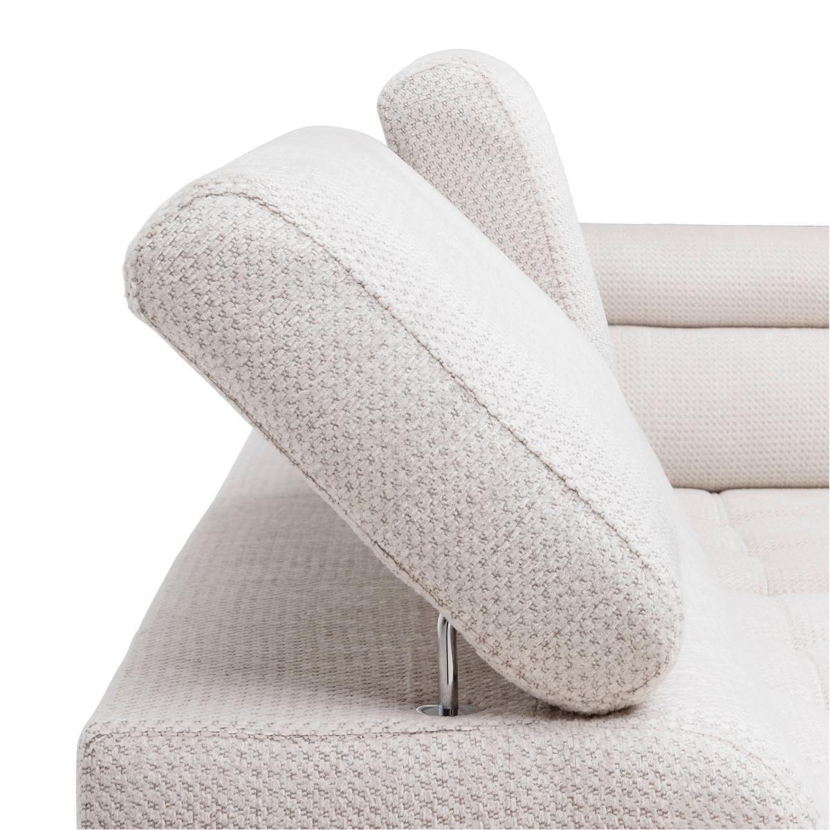 Rohová sedačka GRINALDI, pravá, sivobiela - čierna/sivobiela, Modern, textil/plast (283/206cm) - Premium Living