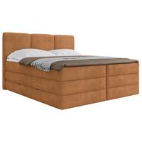 Boxspringbett Mit Topper & Bettkasten 160x200 Castel K - Rostfarben/Schwarz, MODERN, Holz/Holzwerkstoff (160/200cm) - MID.YOU