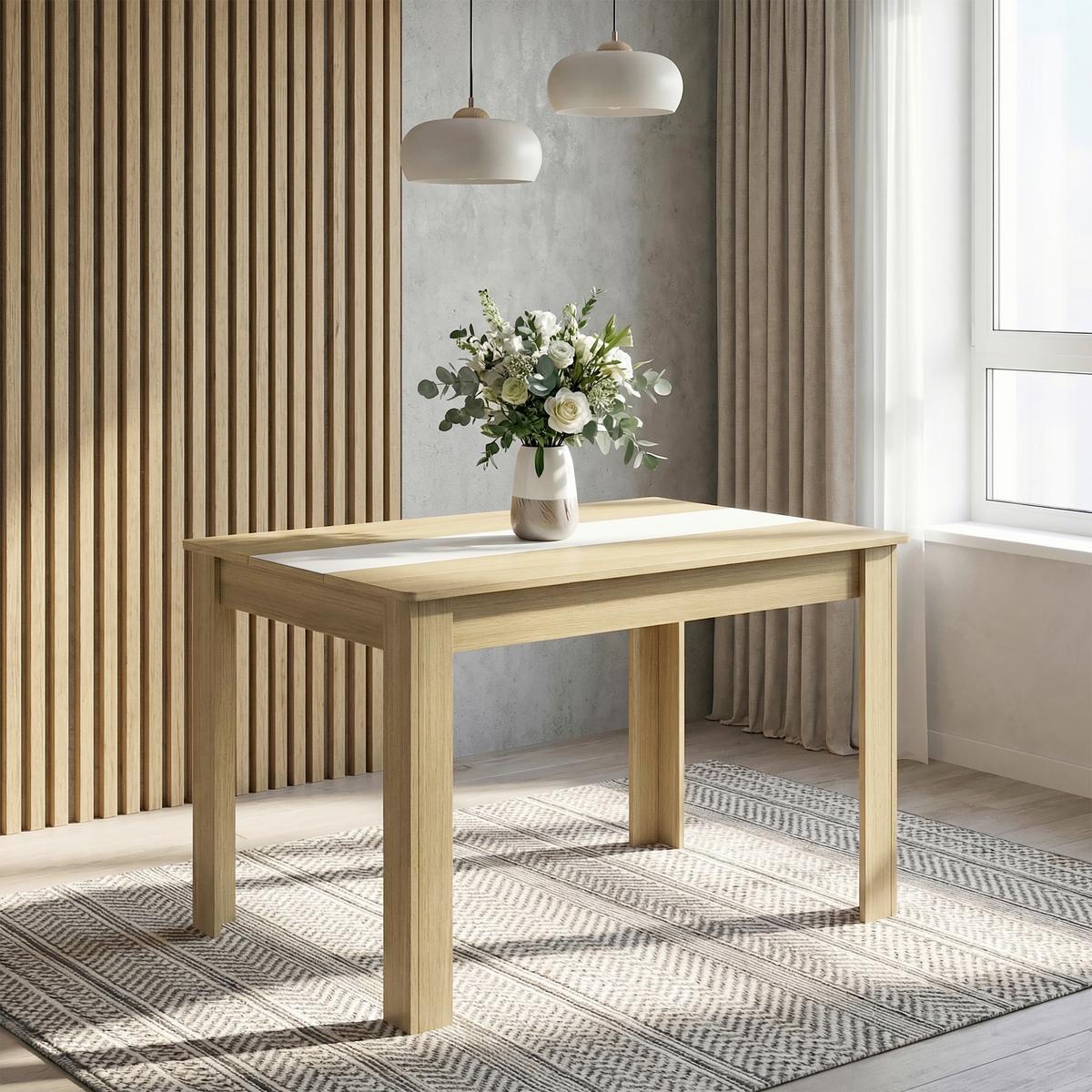 Esstisch Disalo Weiß/Honigeiche L: 115cm - Honigeiche/Weiß, MODERN, Holzwerkstoff (115/80/75cm) - MID.YOU