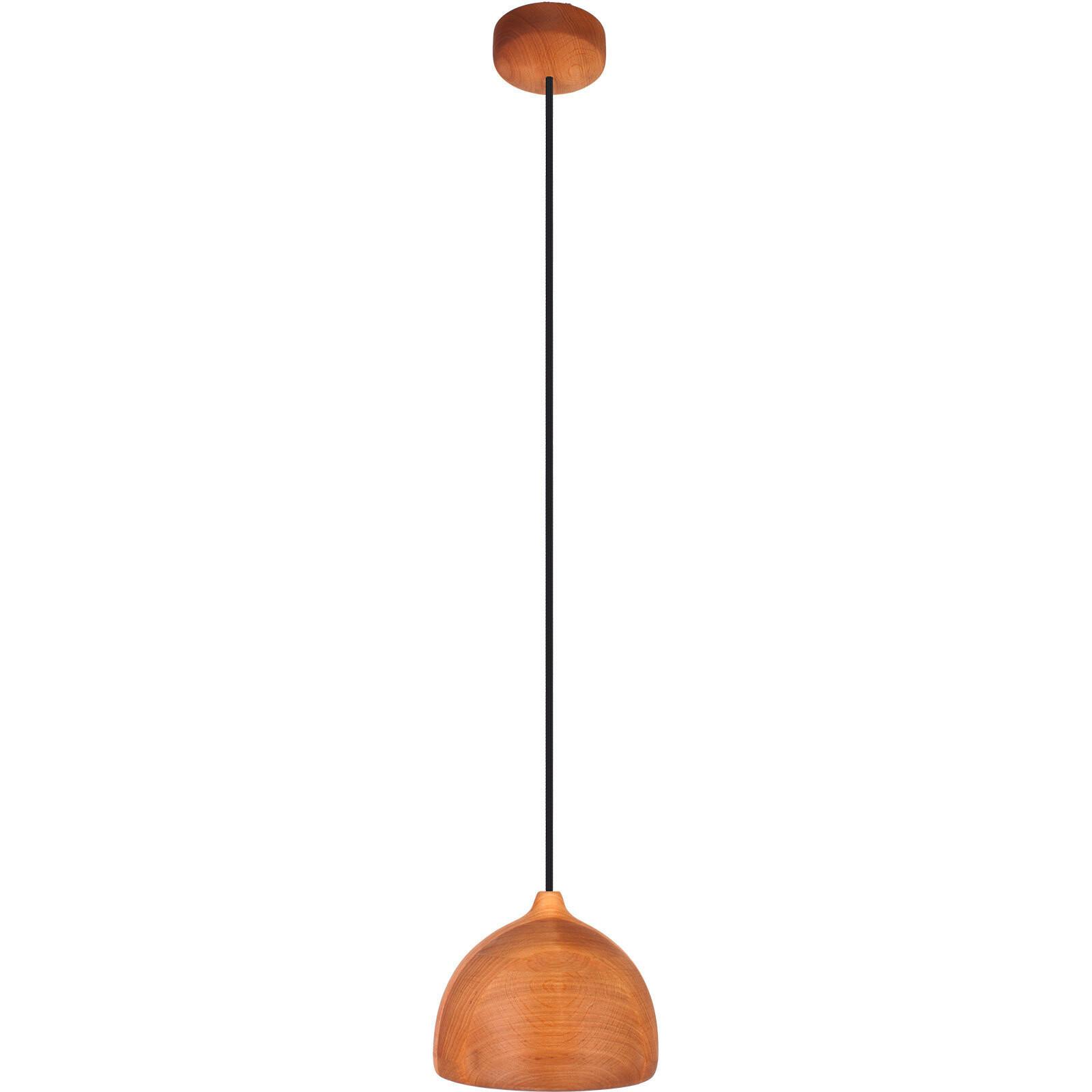 Hängeleuchte 8550133 Acorn I - Erle/Schwarz - Erlefarben/Schwarz, Natur, Holz (17,5/90-140cm)