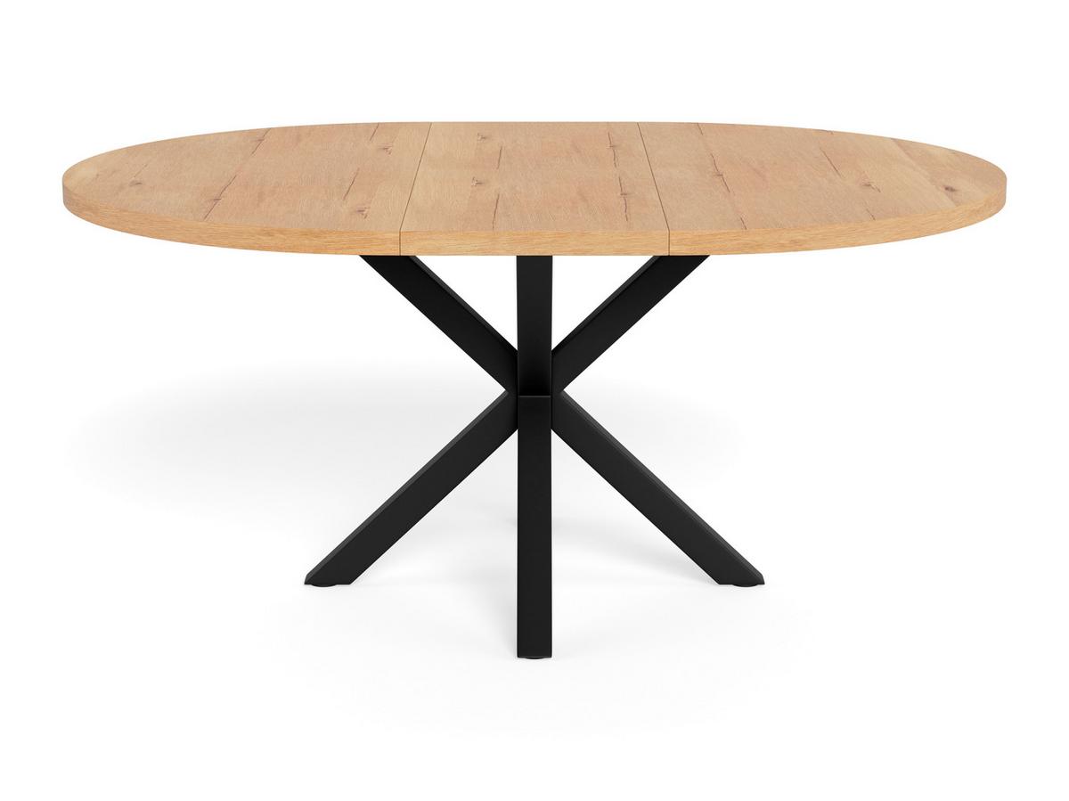 Jídelní stůl HEAVEN částeční masiv 120/160 - divoký dub/černá, Design, kov/dřevo (120(160)/76/120cm) - MID.YOU