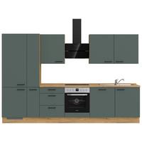 Küchenleerblock Easytouch High-Line, H11 Links - Dunkelgrün/Eichefarben, MODERN, Holzwerkstoff (330cm) - Nobilia