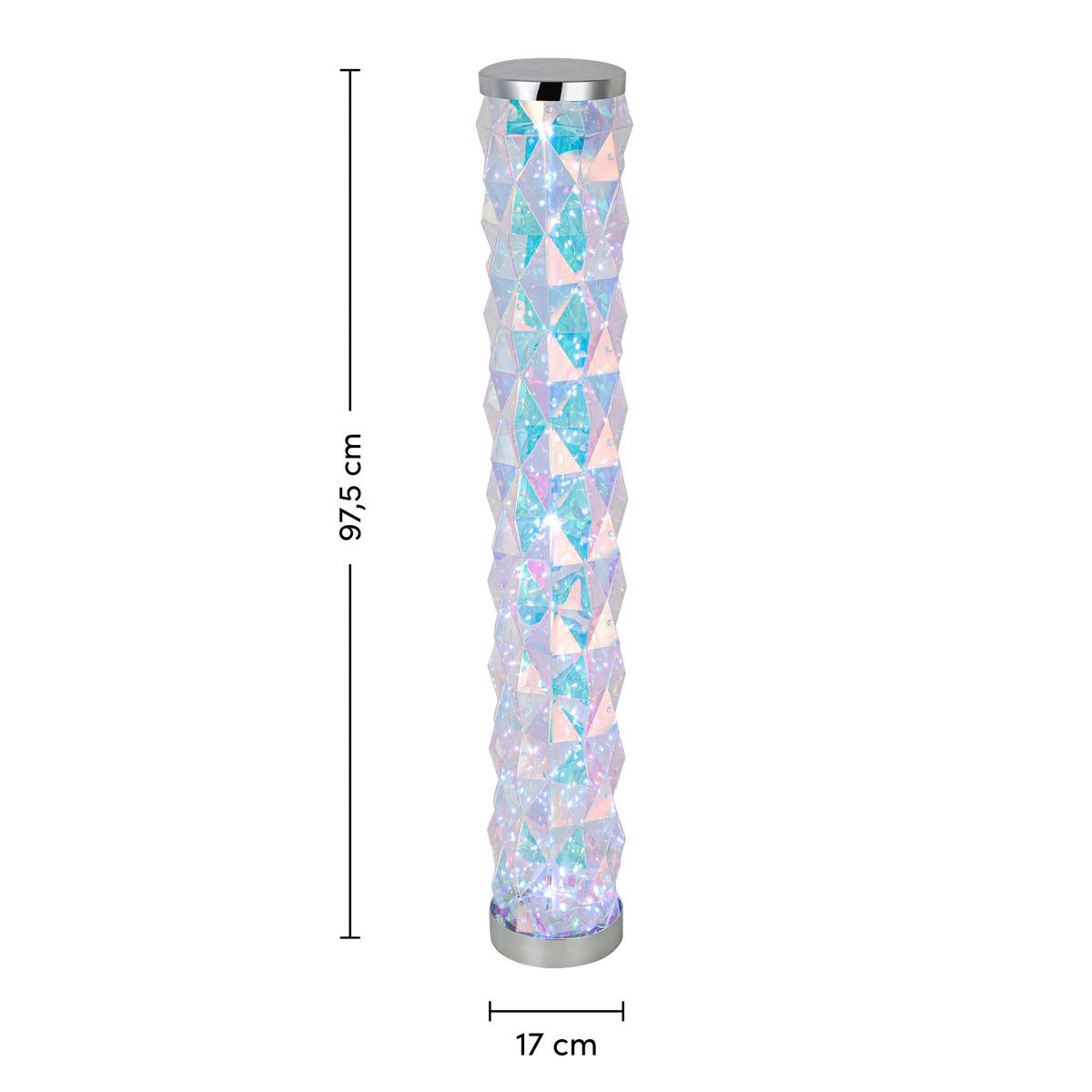 STOJACÍ LED SVÍTIDLO GLORIA - průhledné/barvy chromu, Moderní, plast (17/97,5cm) - Mömax