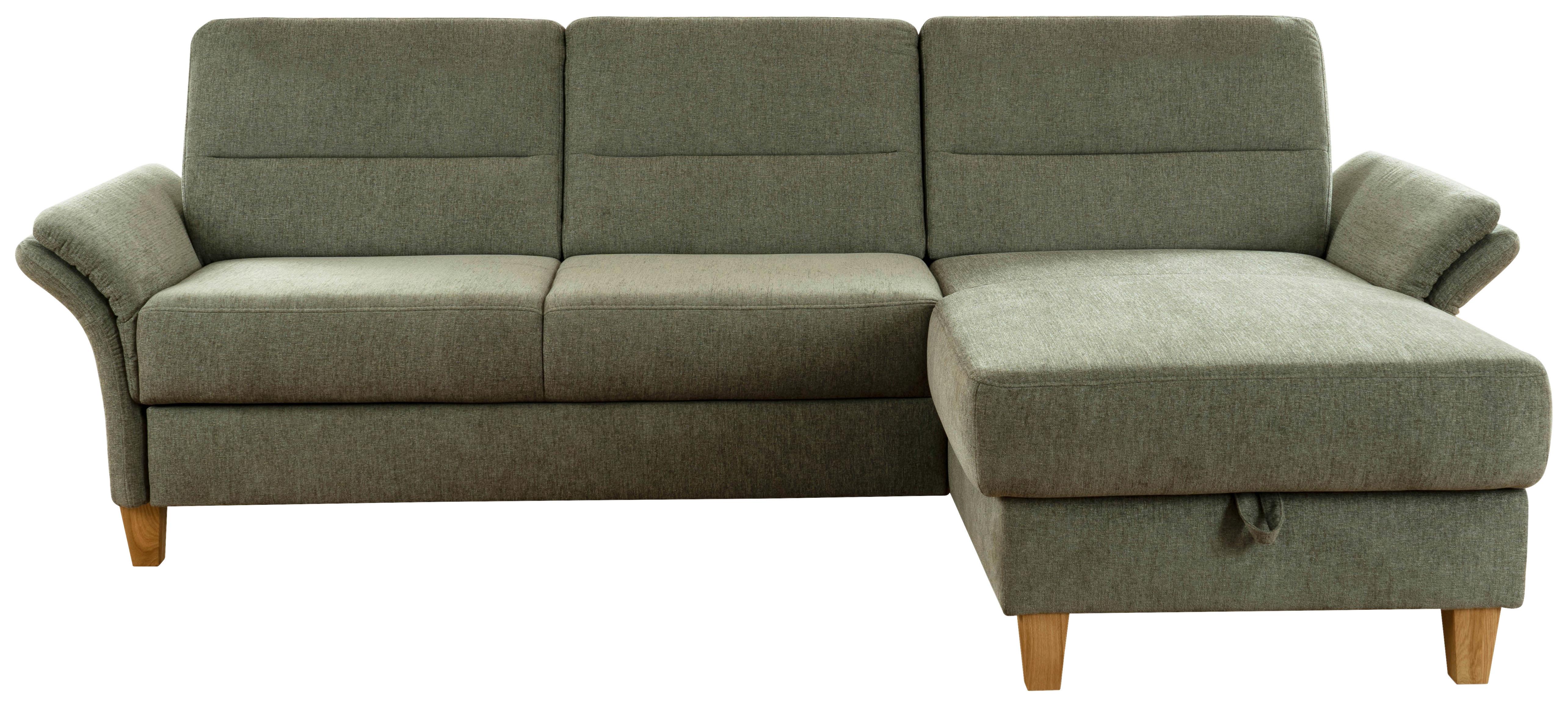 Ecksofa Westerland grün Rücken echt, 252x162 cm - Eichefarben/Grün, KONVENTIONELL, Textil (252/162cm) - Sit & More