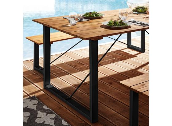 Záhradný Stôl Leonor 180x90cm - čierna/farby agátu, Moderný, kov/drevo (180/90/75cm) - Modern Living Záhradný Stôl Leonor 180x90cm - čierna/farby agátu, Moderný, kov/drevo (180/90/75cm) - Modern Living