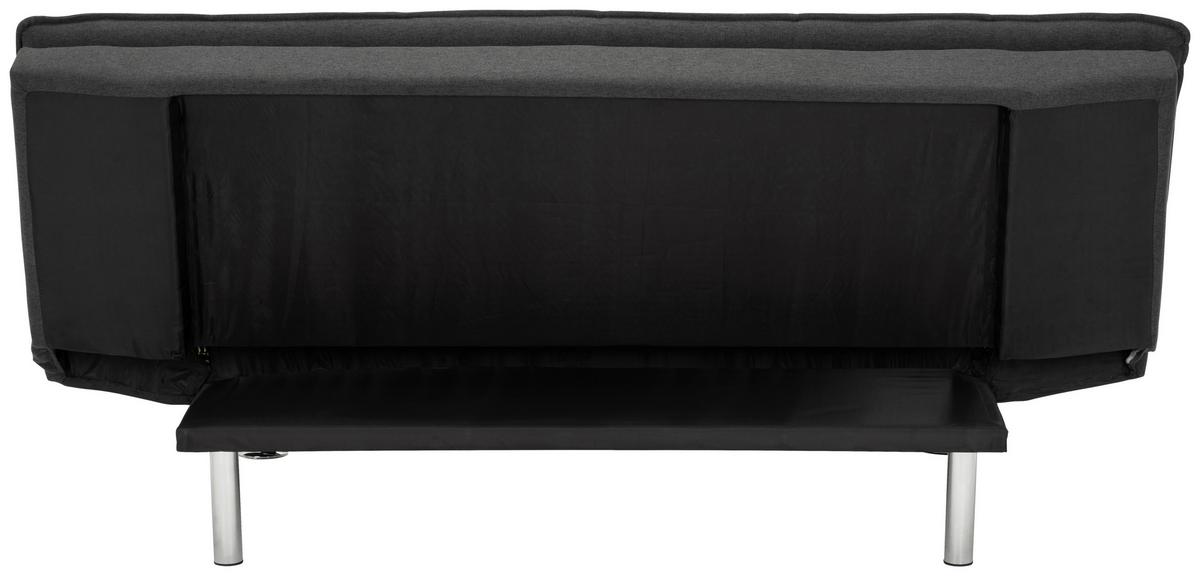 Schlafsofa Turin - Dunkelgrau/Silberfarben, Basics, Textil (194/87/102cm) - MID.YOU