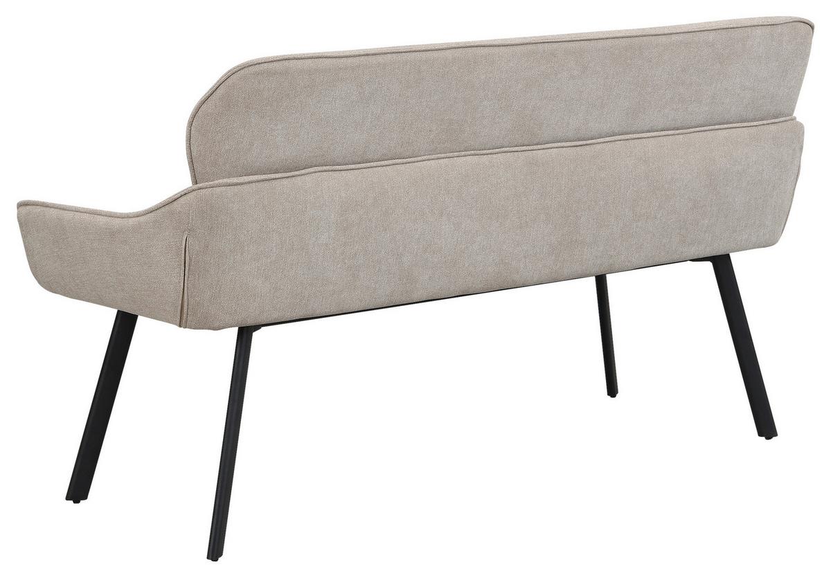 Sitzbank Rico - Taupe/Schwarz, MODERN, Textil/Metall (140/90/62cm) - MID.YOU